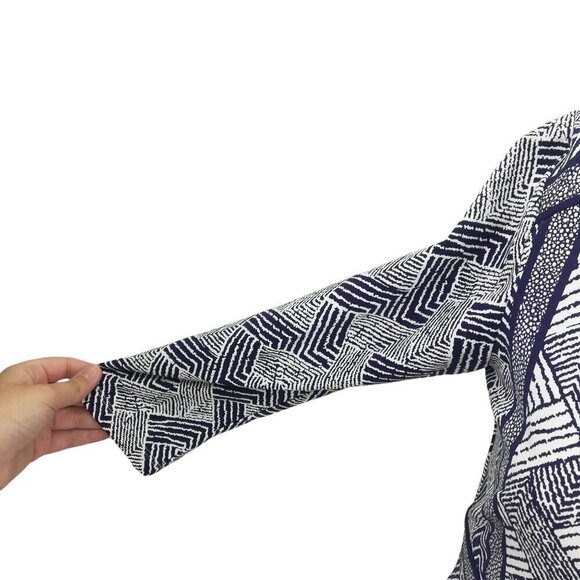 J McLaughlin  3/4 Sleeve V-neck Sheath Dress Size XS Geometric Chevron Catalina - Picture 3 of 11